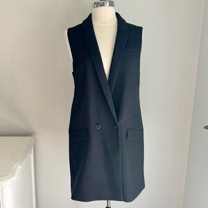 Banana Republic Women Double-Breasted Black Vest Blazer, Size 6